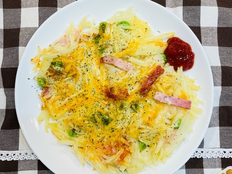 じゃがいも、ベーコン、枝豆のガレット